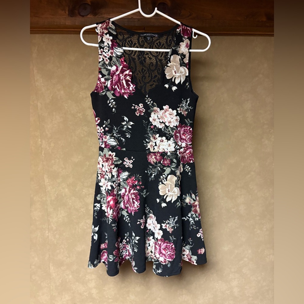 Three Hearts Black Lace Dress
